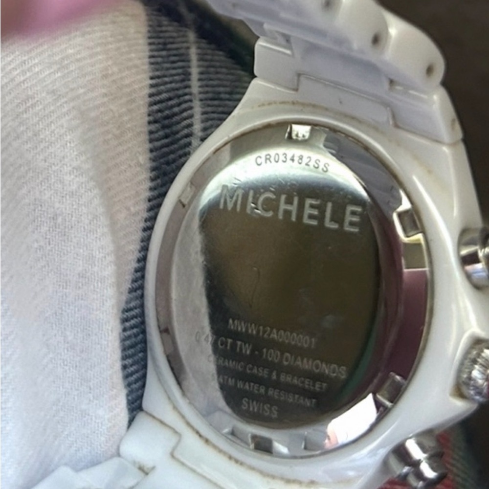 Michele White with Diamonds Women's Watch - Picture 8 of 8